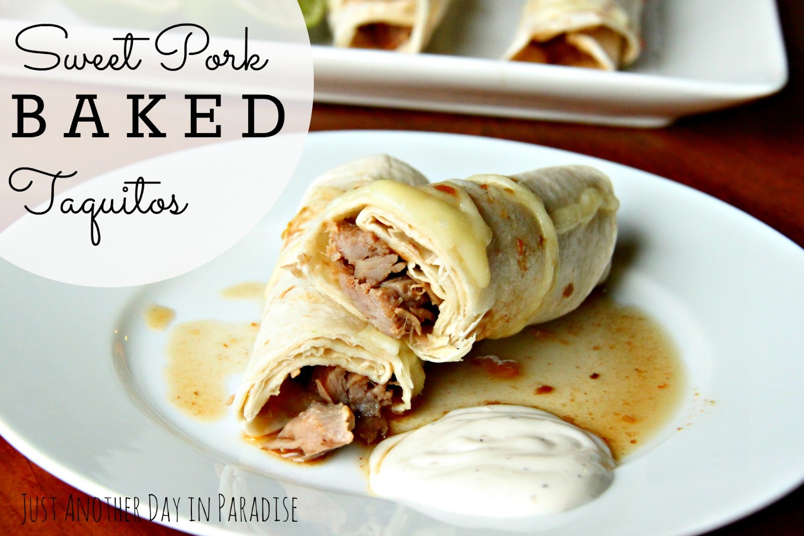 Larissa Another Day Slow Cooker Saturday Sweet Pork Baked Taquitos