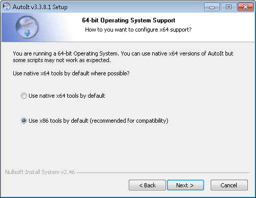 Use x86 tools by default