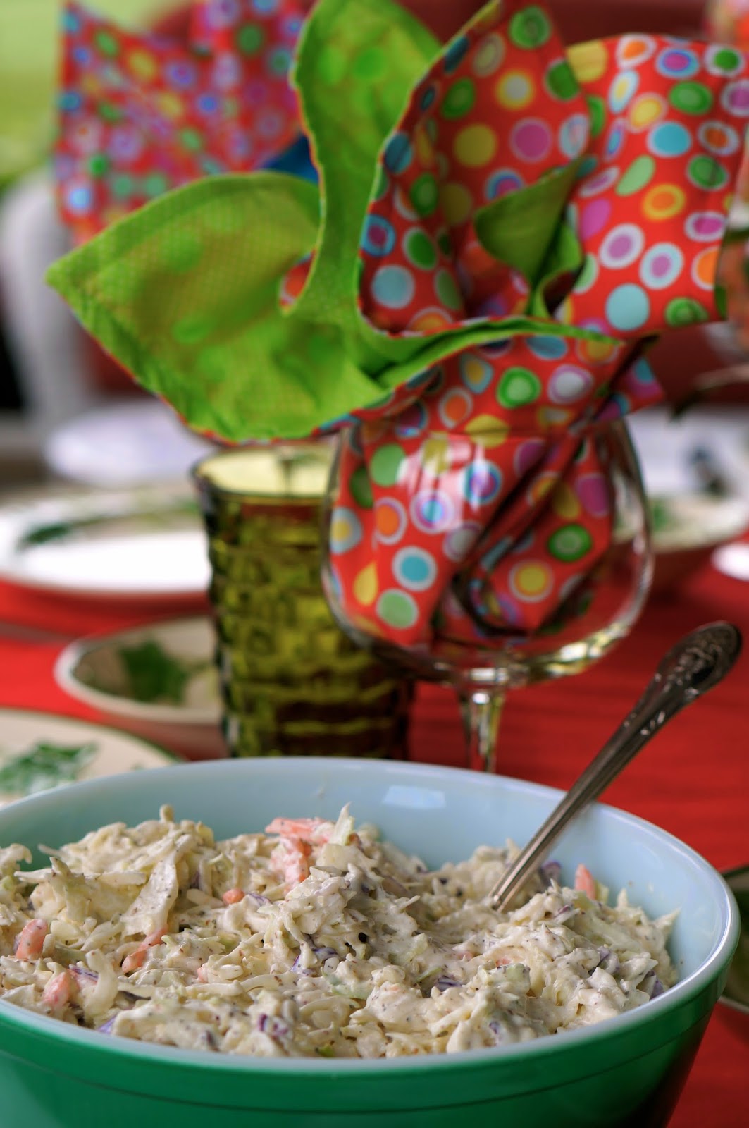 vegetable coleslaw, hellmann's mayonnaise, dijon mustard, sugar, dider vinegar, celery seeds, celery salt, kasher salt, pepper