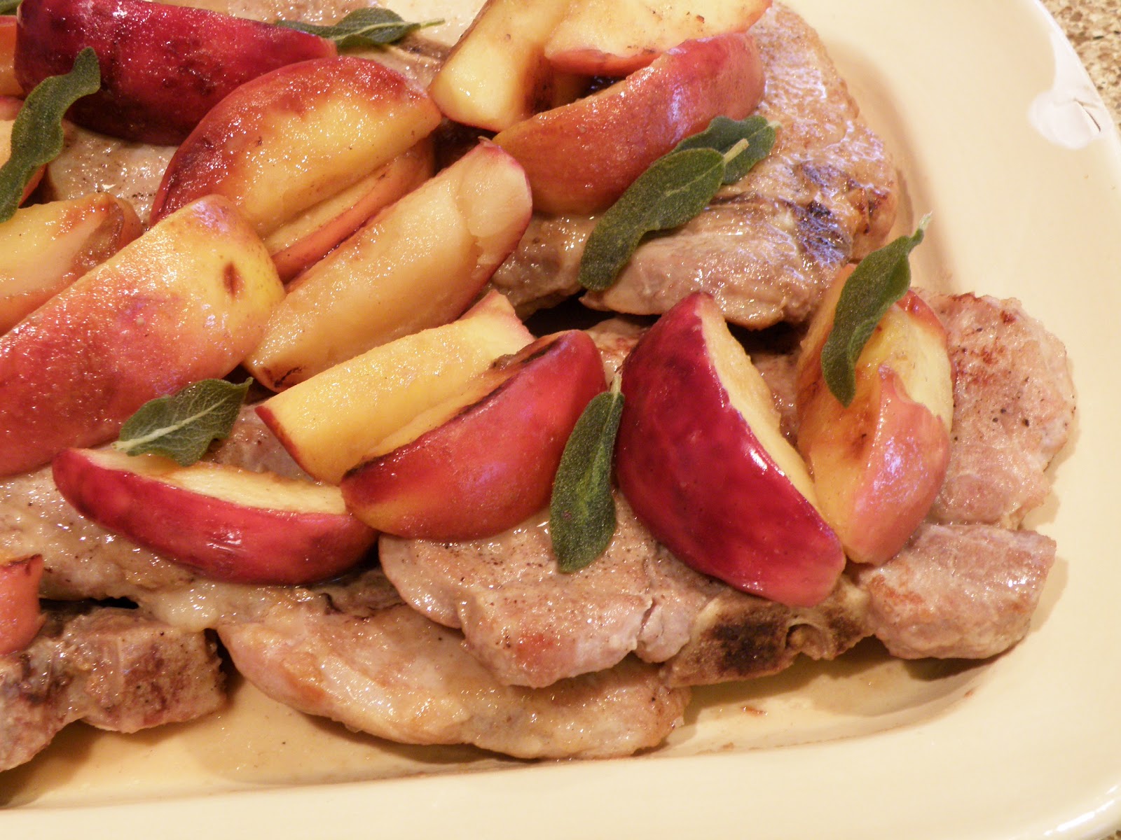 Kim's Concoctions Pan Seared Pork Chops with Apples and Sage