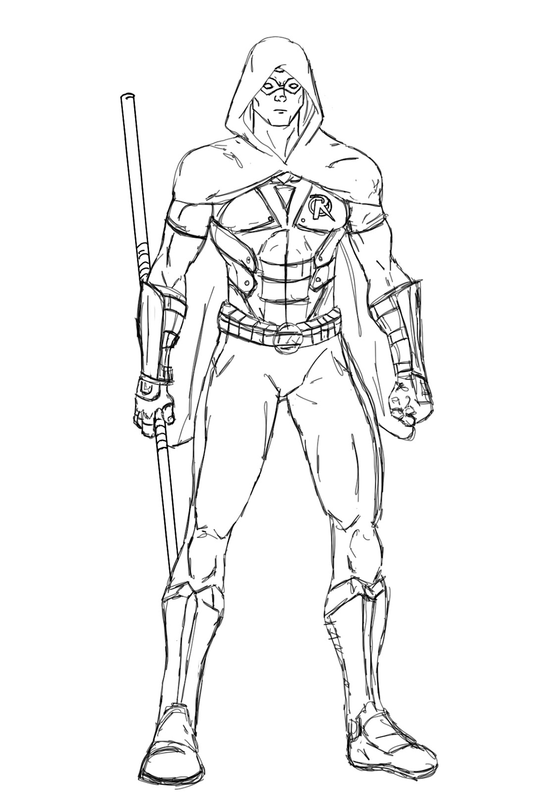 Line Drawing Robin : Robthebig art tutorials robin arkham city