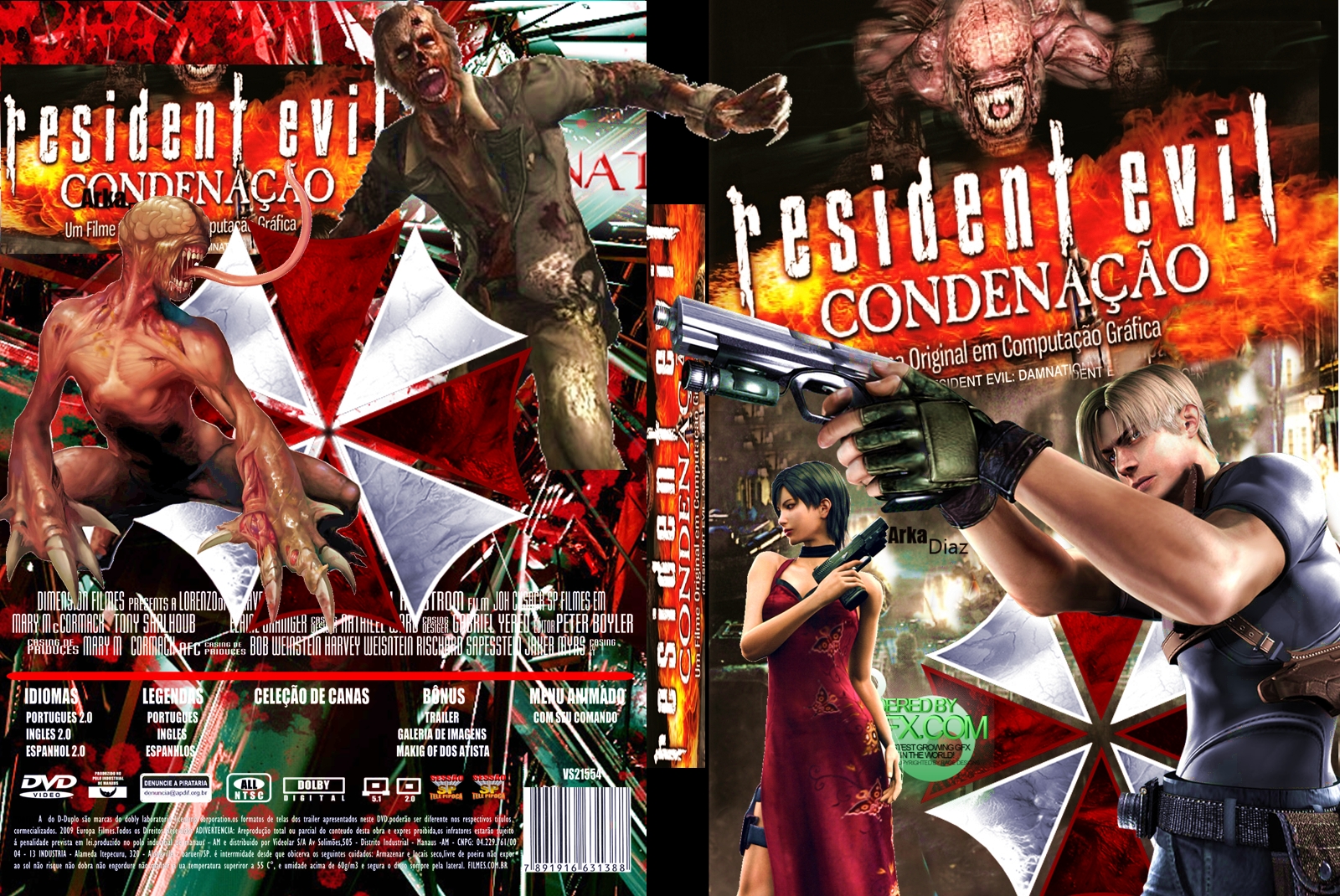 Dvd Animação Filmes Resident Evil: Condenação + Degeneração