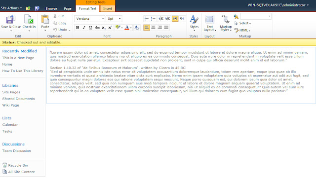 Editing SharePoint Wiki Editing SharePoint Wiki
