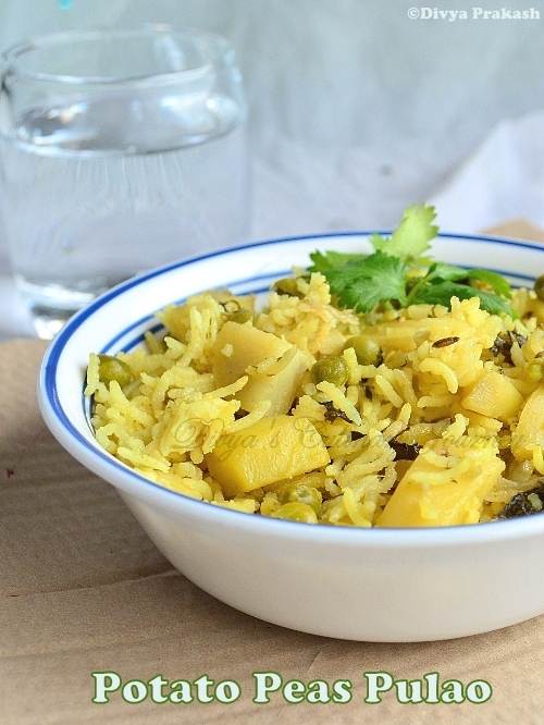 Divya's culinary journey Potato Peas Pulao Recipe
