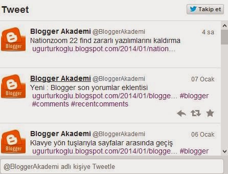 blogger twitter eklentisi blogger twitter eklentisi ekran görüntüsü