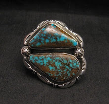 Perisan Turquoise Navajo Native American Silver Ring by Dean Sandoval