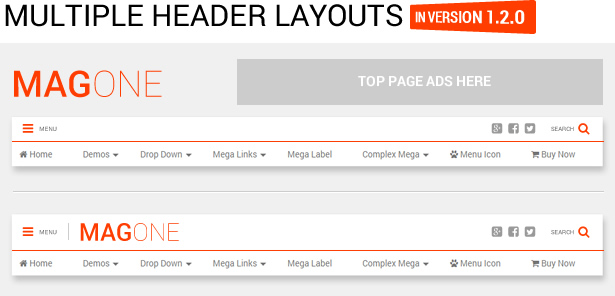 MagOne - Ultimate Blogger Magazine Template Multiple Header Layouts