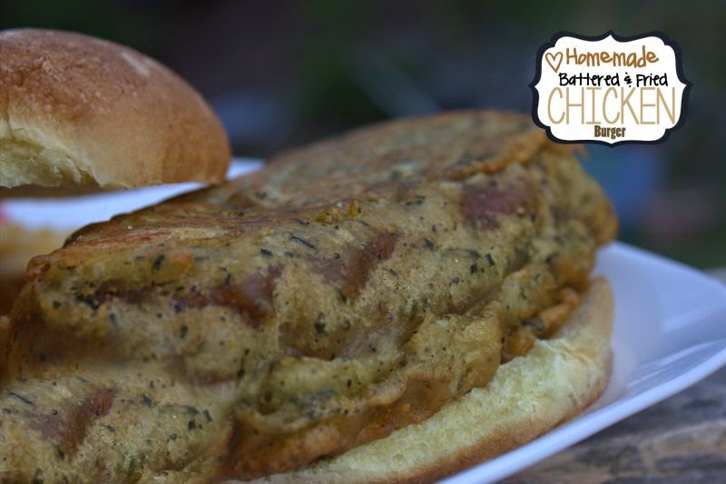 Recipe Rebels HOMEMADE BATTERED & FRIED CHICKEN BURGER