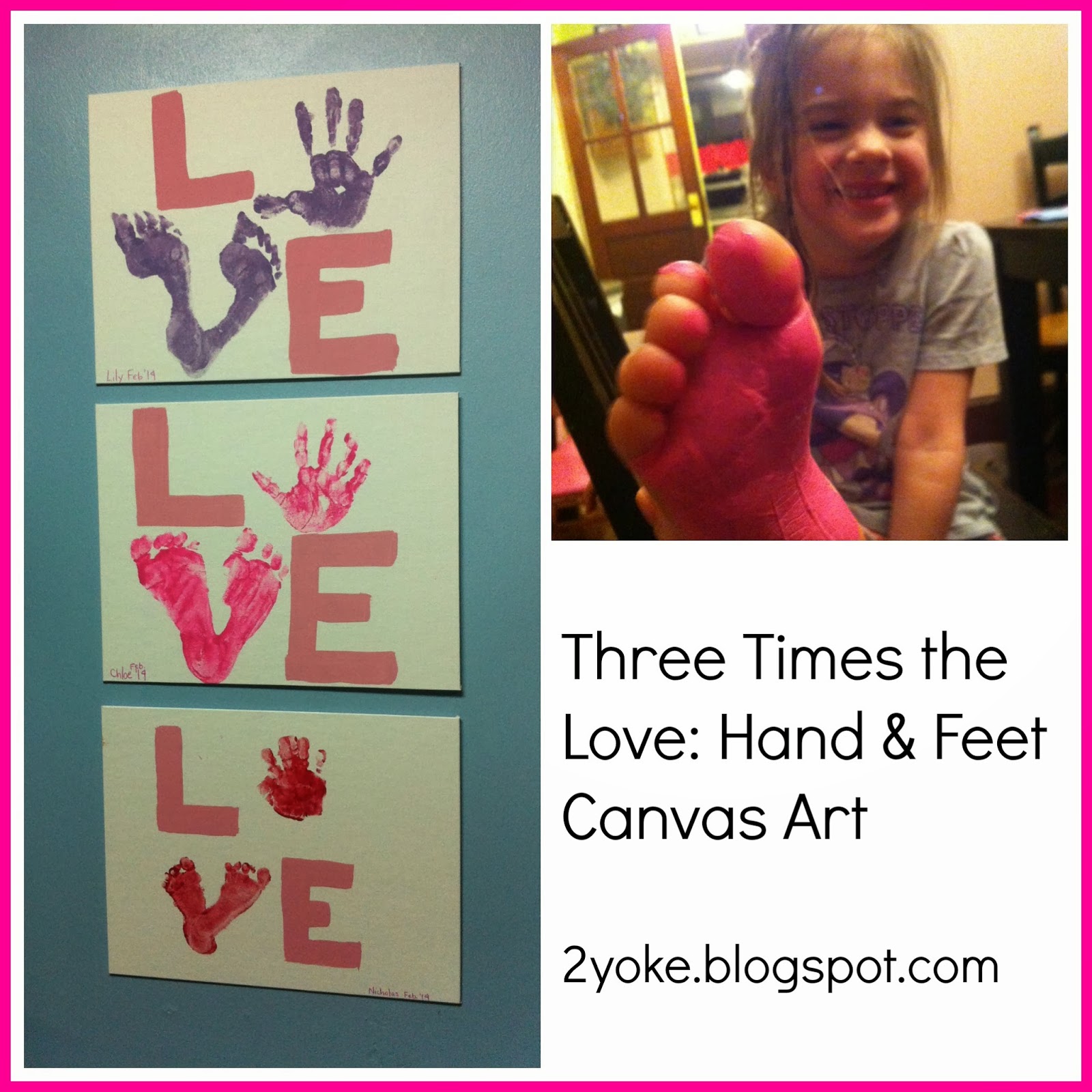 Three Times the Love: Hand & Feet Canvas Art