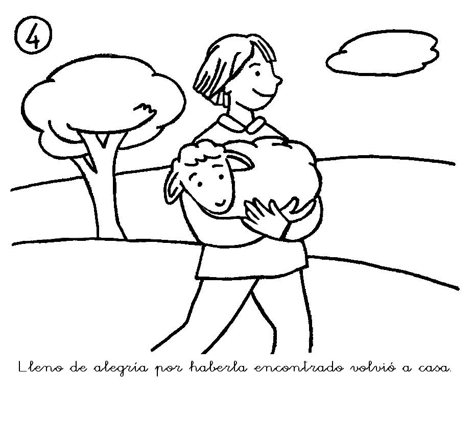 Me gusta la clase de religión: Colorear La oveja perdida