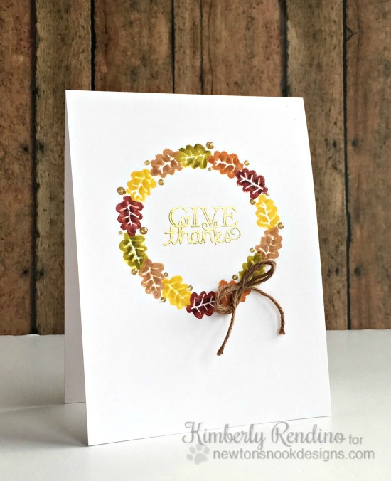 Give Thanks Card by Kimberly Rendino | Falling into Autumn Stamp set by Netwon's Nook Designs