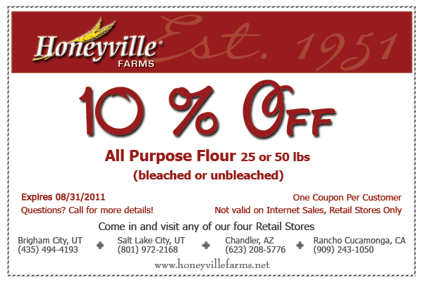 Honeyville coupon code Save $$$ at Honeyville with coupons and deals like: Up to 65% Off Select Products ~ 2 for 25% off New Novelty Mixes ~ Up to 40% Off Select Wusthof Knives ~ 10% Off Every Set of 6 #10 Cans Purchased - Mix and Match Build a Case ~ Shop Honeyville's Latest Newest Products Starting at $6 ~ and more >>>.