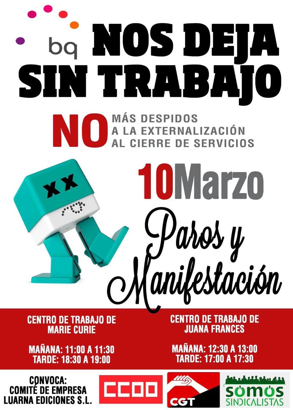 10 marzo Apoyando a los trabajadores de BQ