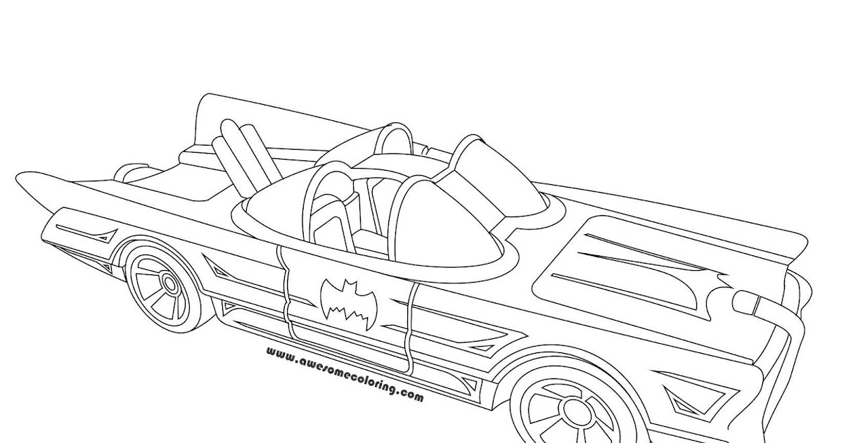 Hot Wheels 1966 Batmobile Coloring Page