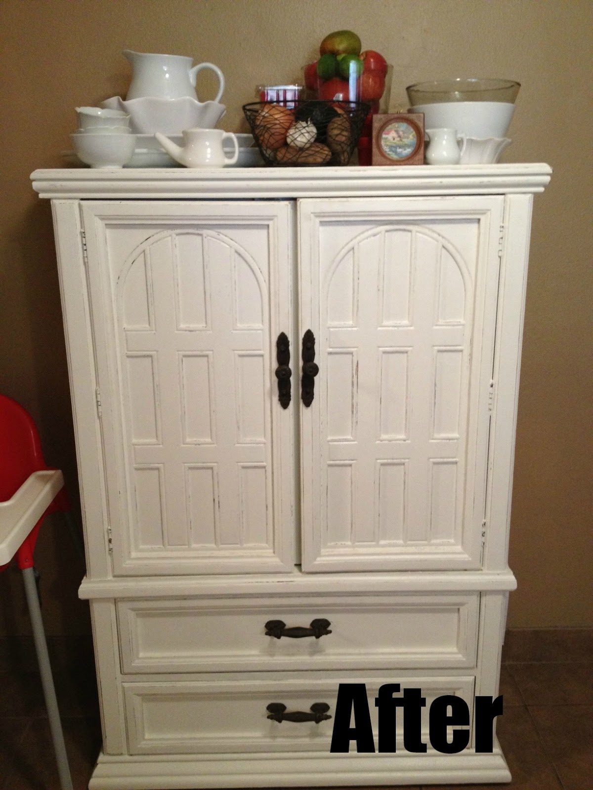 Frugal Fashion & Furnishings Armoire turned Pantry DIY