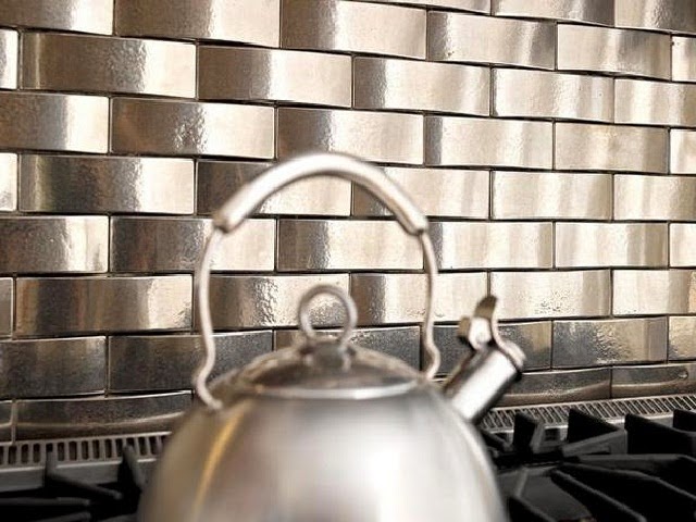 Metal Kitchen Backsplashes Ribbon-silver