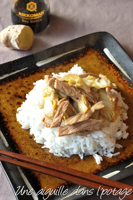 Porc shogayaki, porc sauté au chou et au gingembre