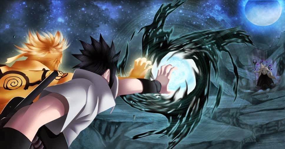 Photo anime: Naruto Fuuton-Rasenshuriken and Sasuke Amaterasu