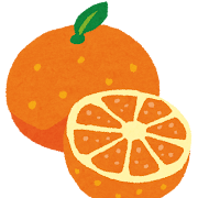 みかん・オレンジ 丸ごと＆カットのイラスト（フルーツ）