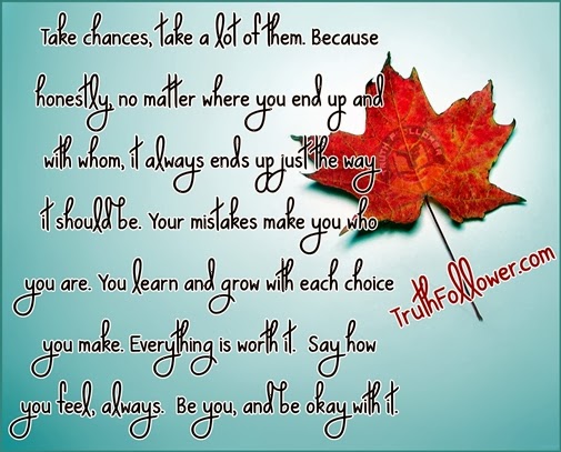Take chances, take a lot of them
