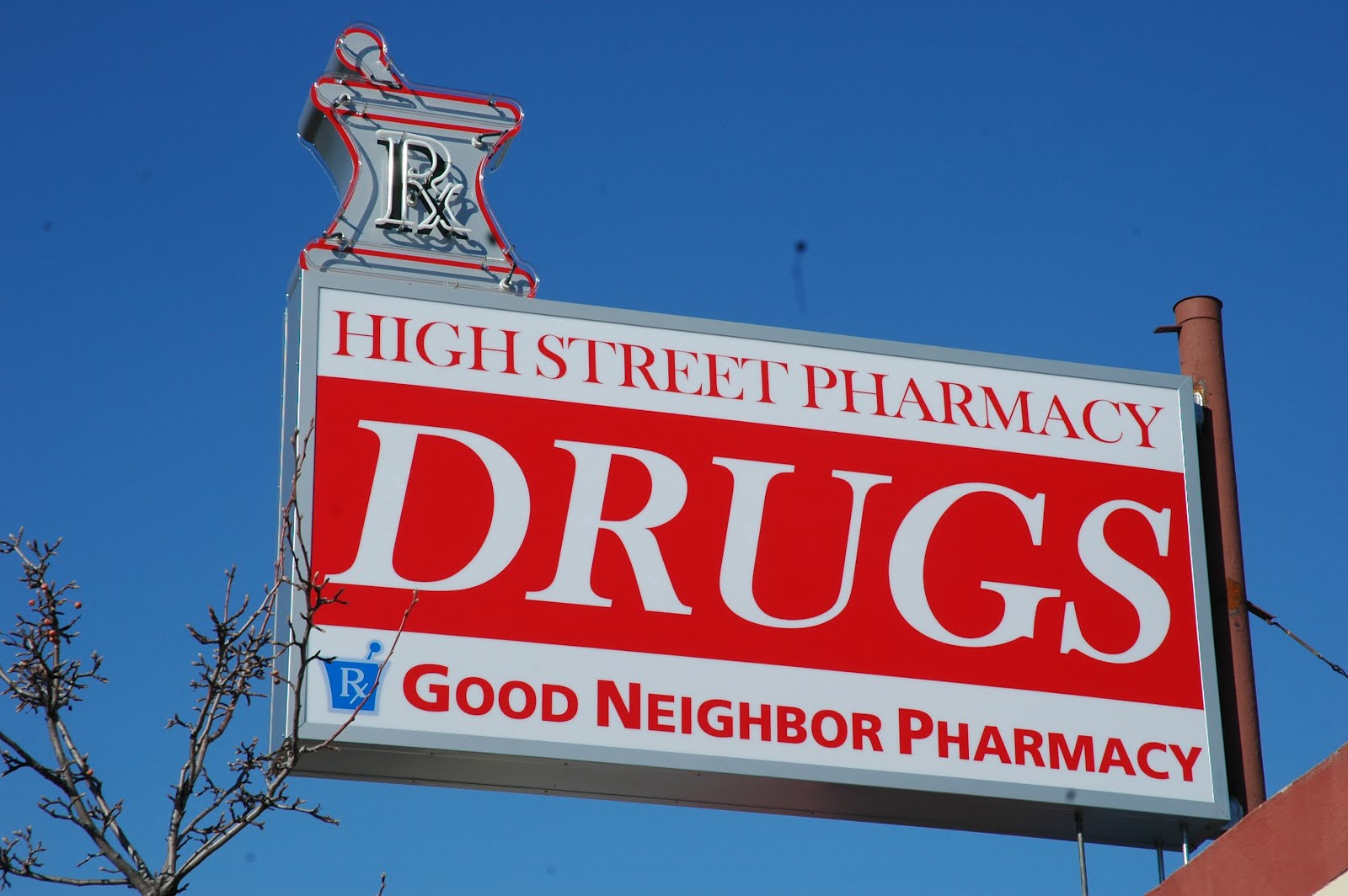 Our Oakland signs High Street Pharmacy
