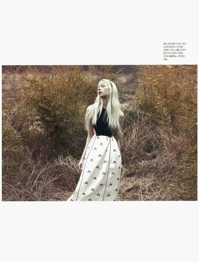Heren Korea 2015, Sam Ypma Dior 2015 SS Black Knit Top and Embroidered Tulip Skirt Editorials