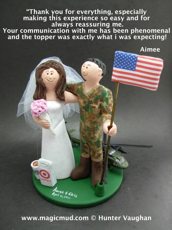 custom wedding cake toppers VIDEO Military Wedding Cake Topper