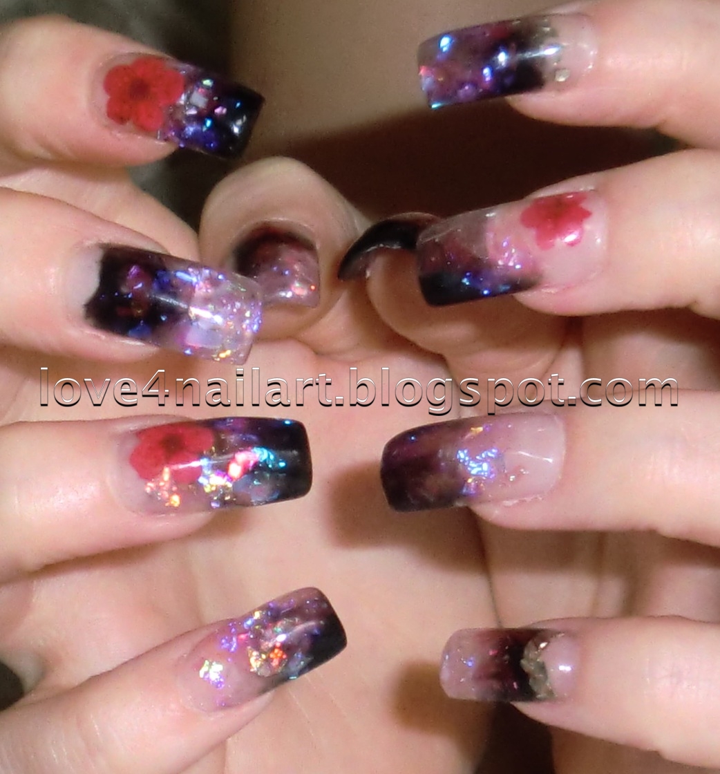 Love4NailArt Ice Mylar Flakes w/ Encapsulated Flower Nails