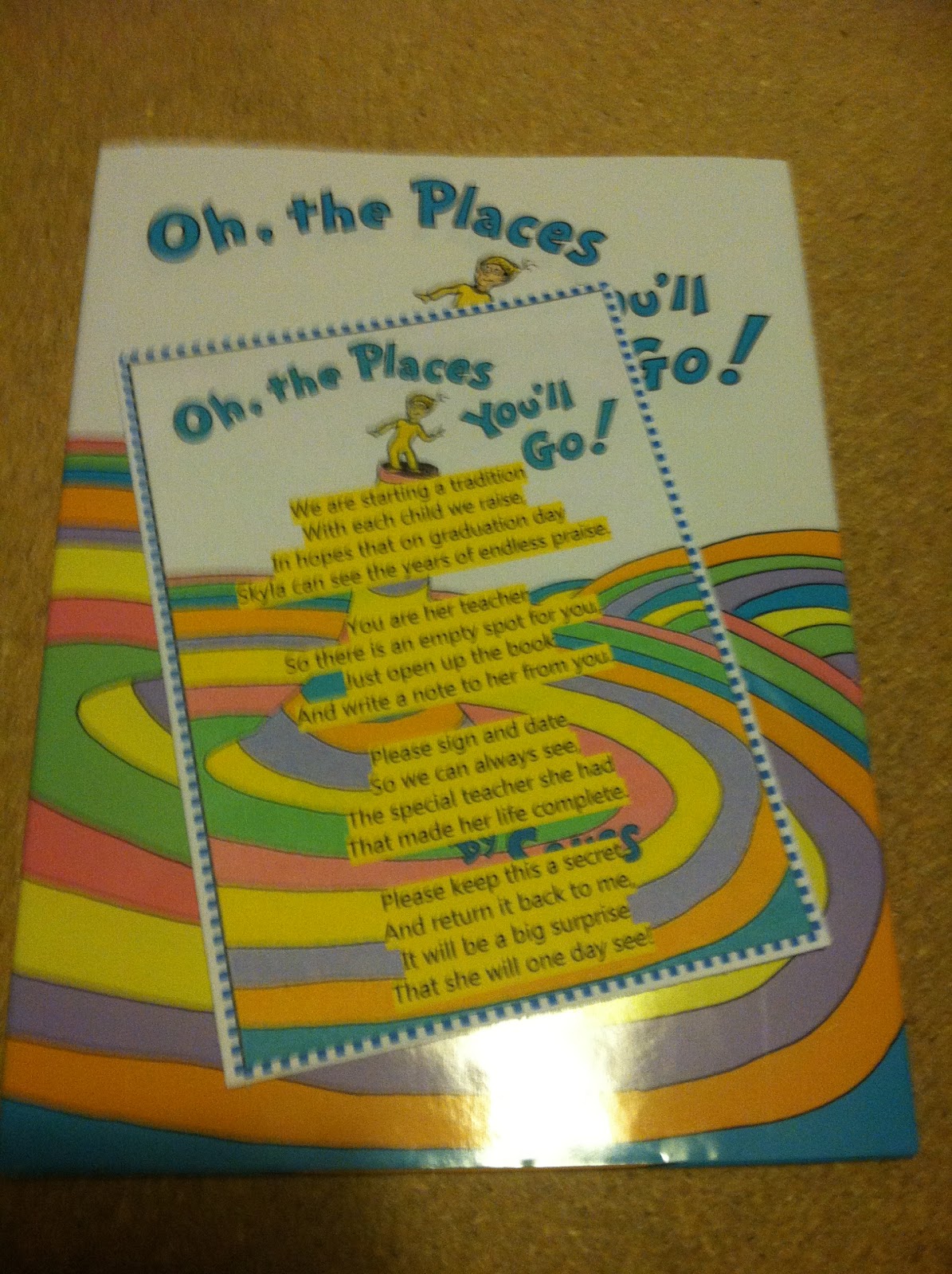 The Smart Momma Oh the places you will go Keepsake Book and Tag