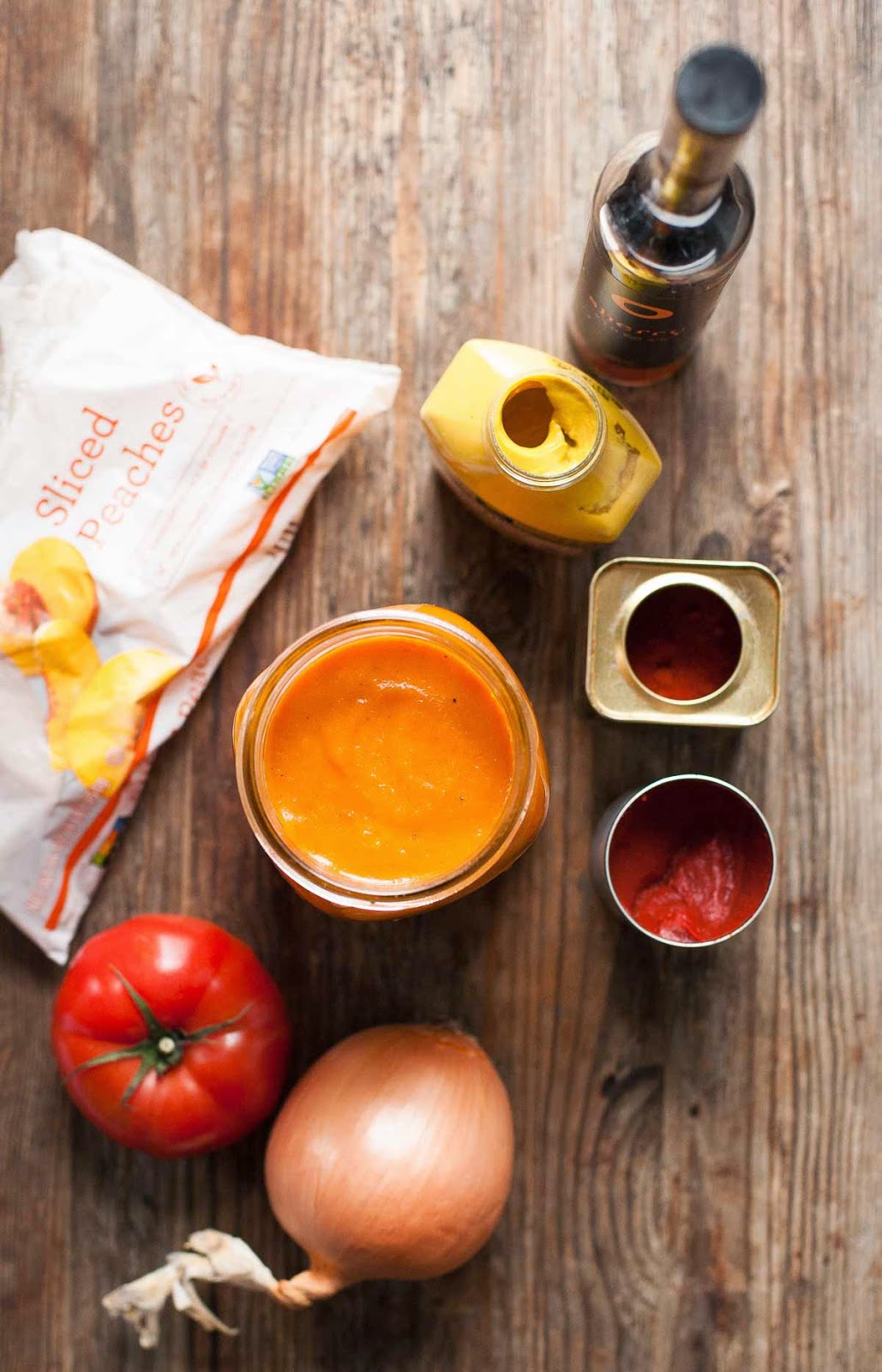 Ingredients for Peach Barbecue Sauce | acalculatedwhisk.com