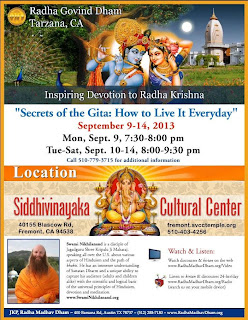 Bhagavad Gita and kirtan lectures by Kripalu Ji Maharaj's disciple in Fremont, California