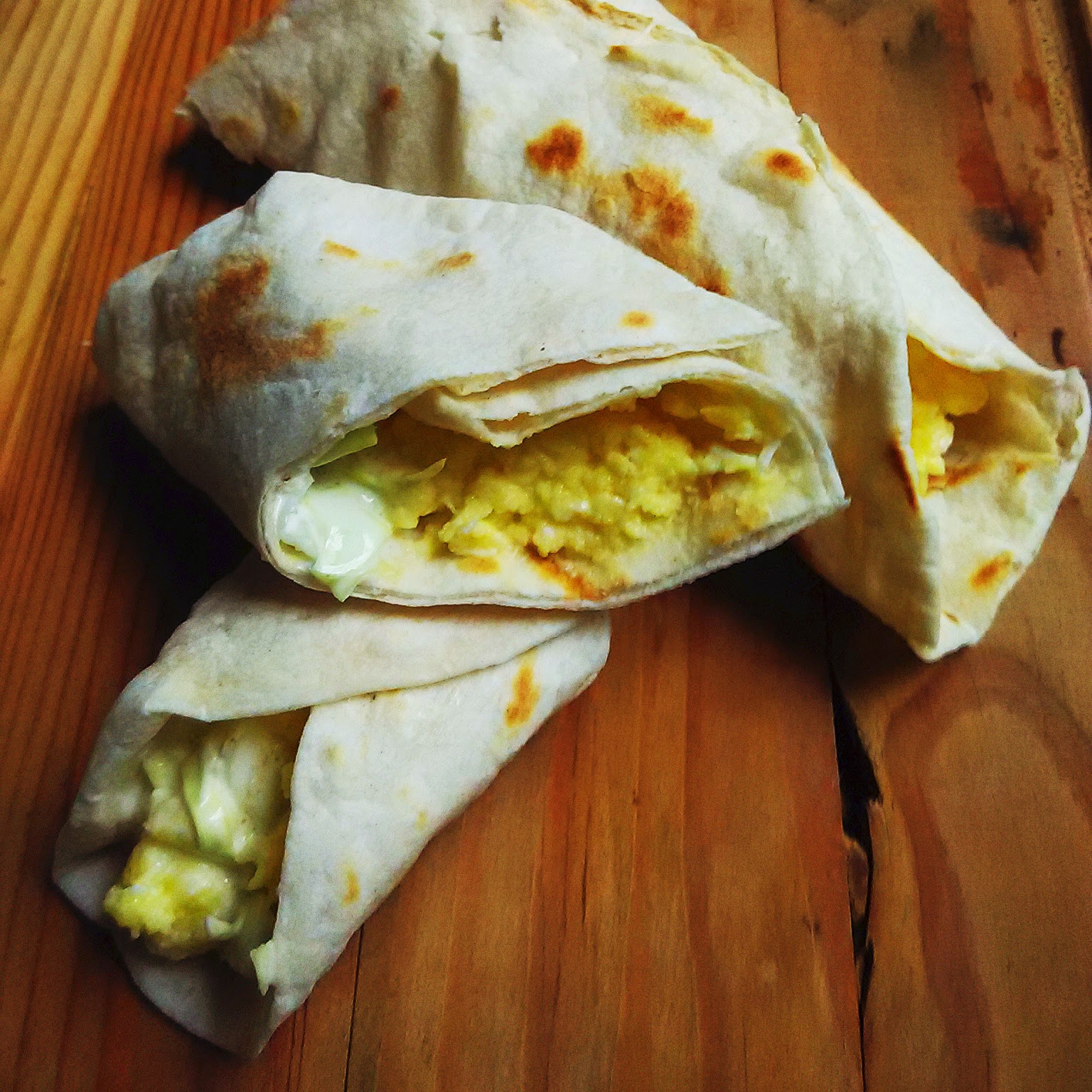 Egg and Coleslaw Wrap Pita Bread
