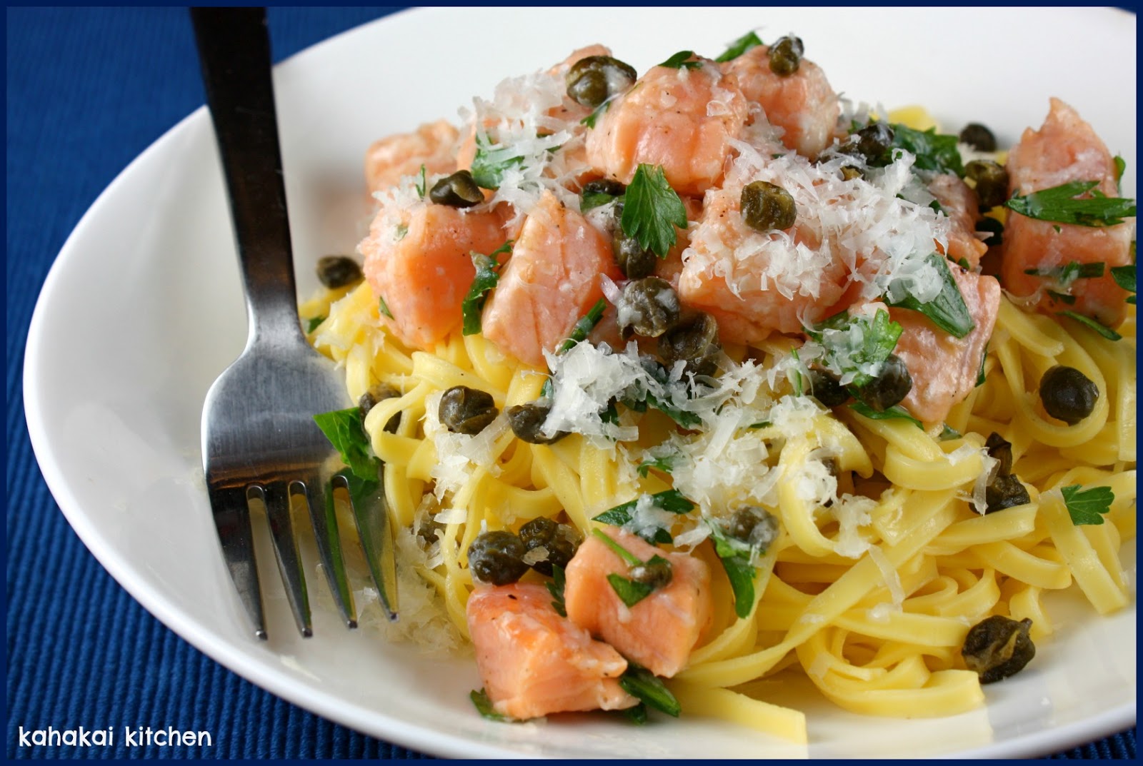Spring Salmon Fettuccine images Spring Salmon Fettuccine picture