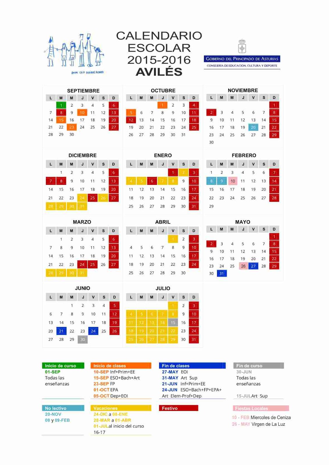 Calendario Escolar 2015/2016