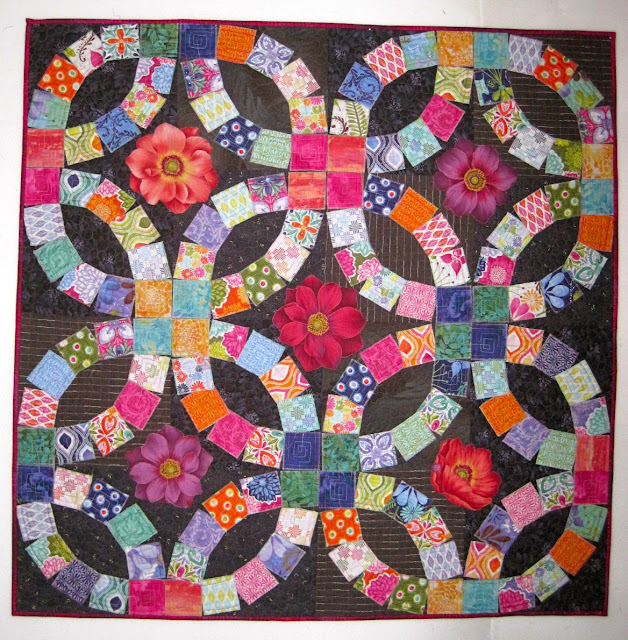 Quilt Inspiration Double Wedding Rings part 4 Collaged quilts