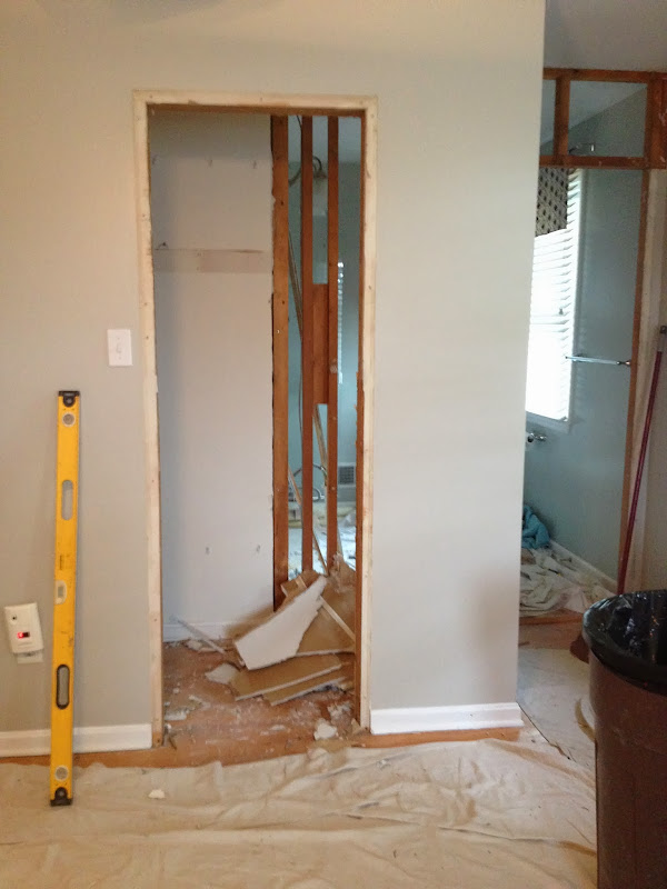 Here you can see how part of old closet was taken for the bathroom title=