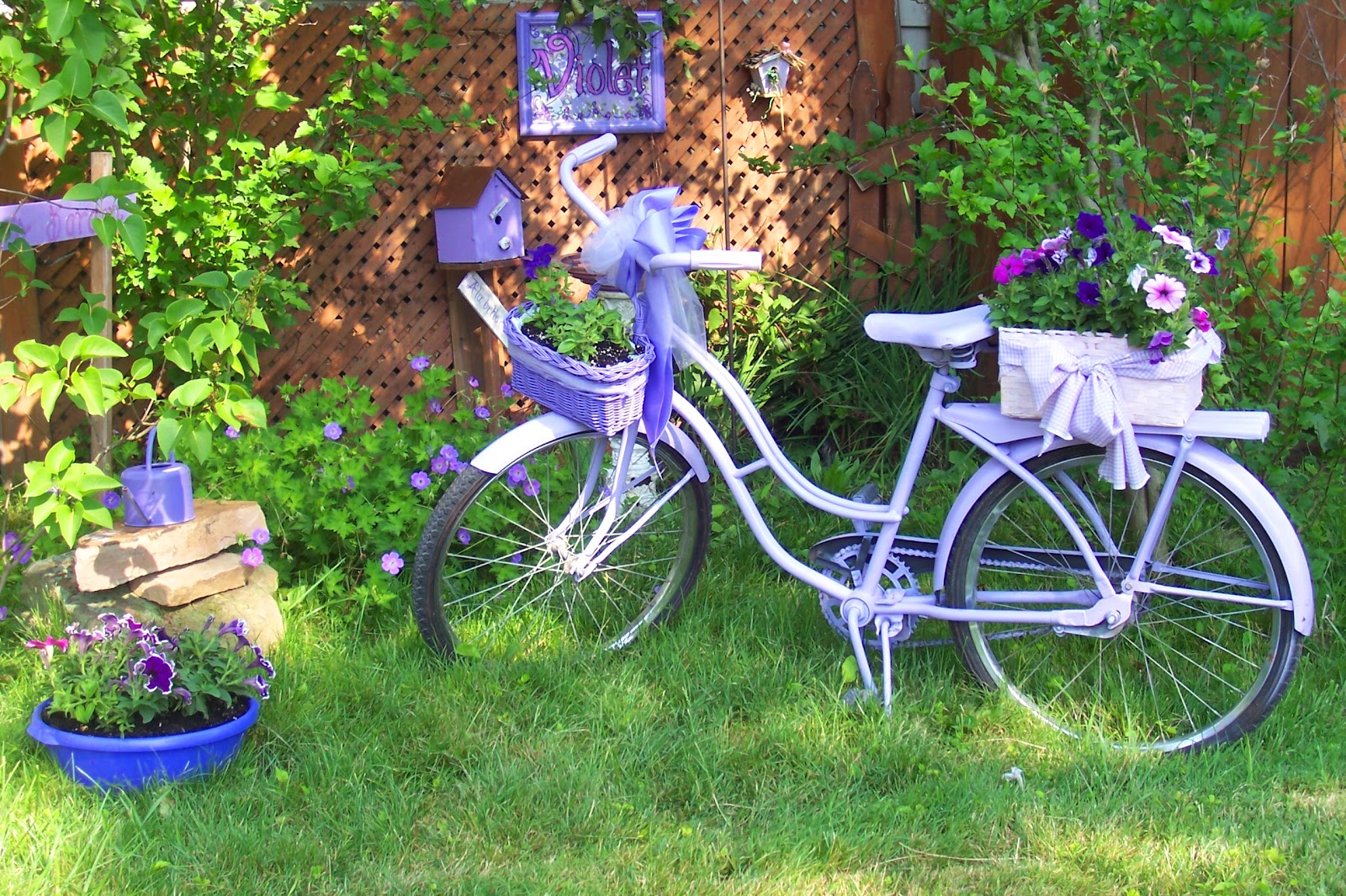 jonny j petros Vintage pastel bike, cottage garden, rose painting art