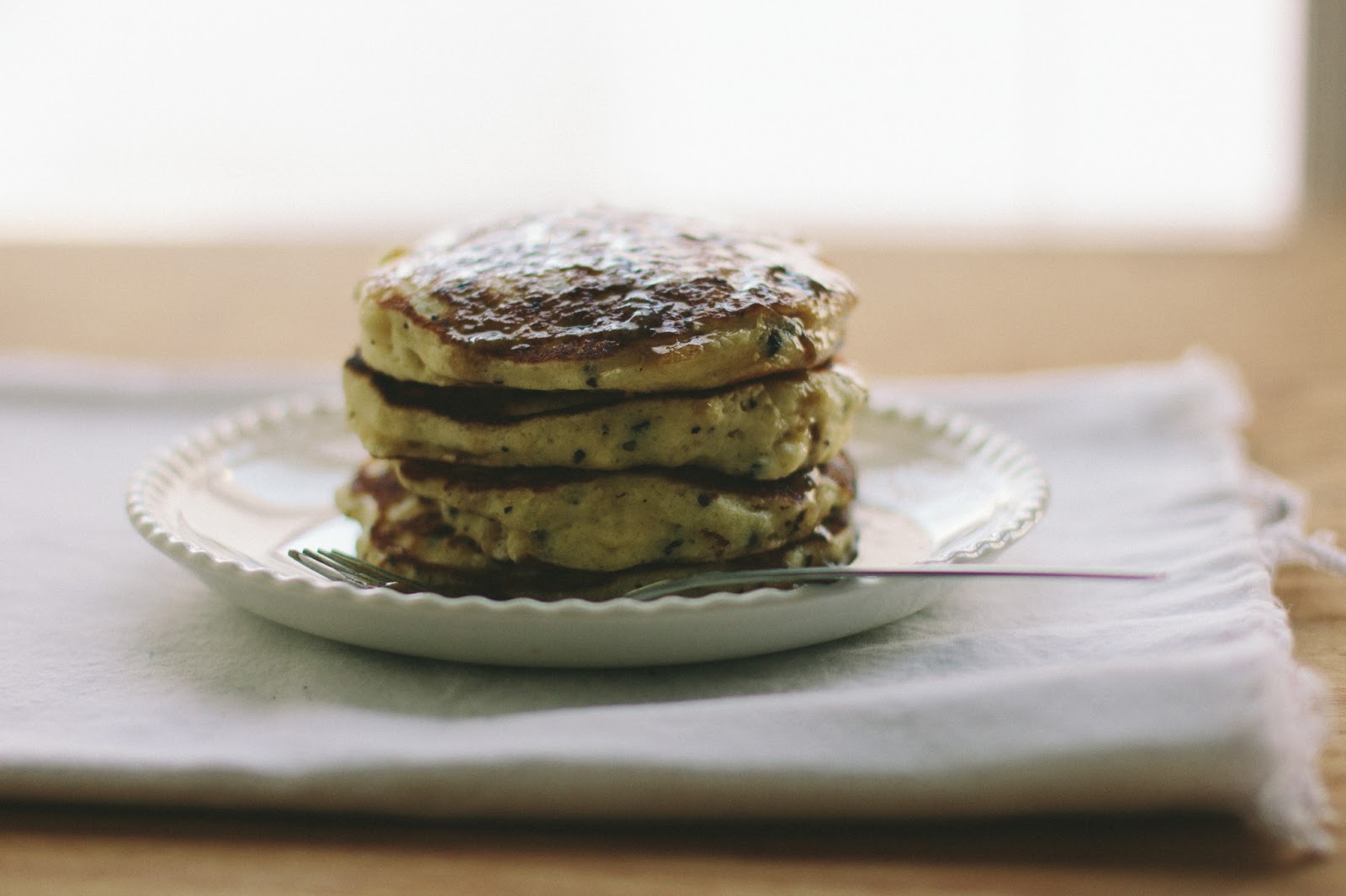 pancakes with cacao nibs + coffee syrup The Vanilla Bean Blog