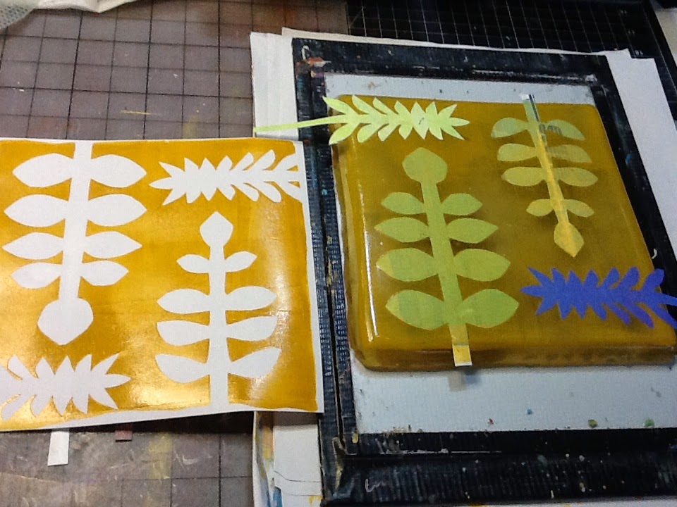 Art Unstructured Homemade Gelatin Printing Plate