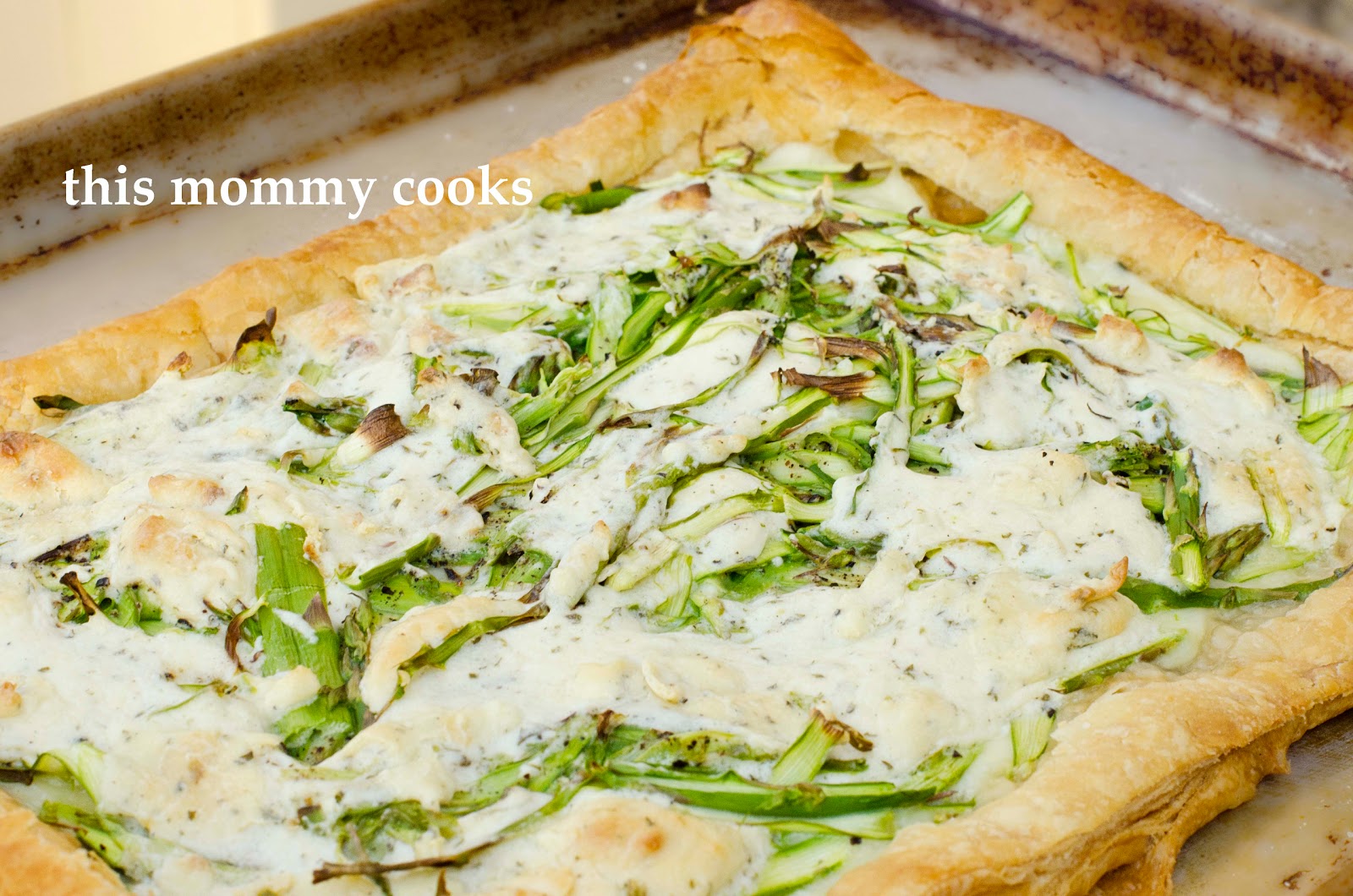 This Mommy Cooks Shaved Asparagus Tart