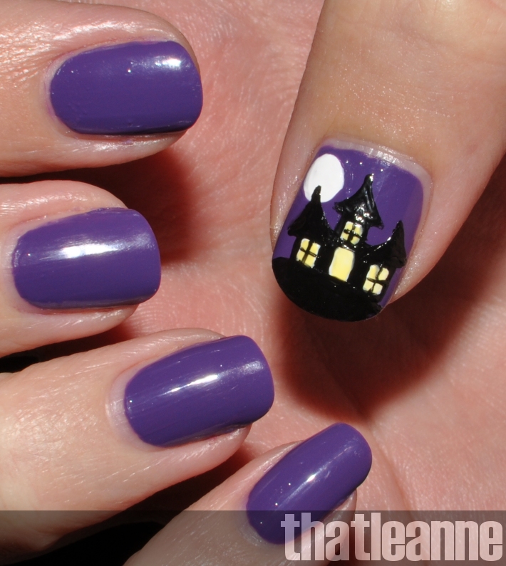 thatleanne Spooky haunted house nail art for Halloween!