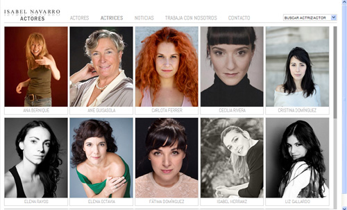página web de Isabel Navarro Actores: representación artística de actores y actrices
