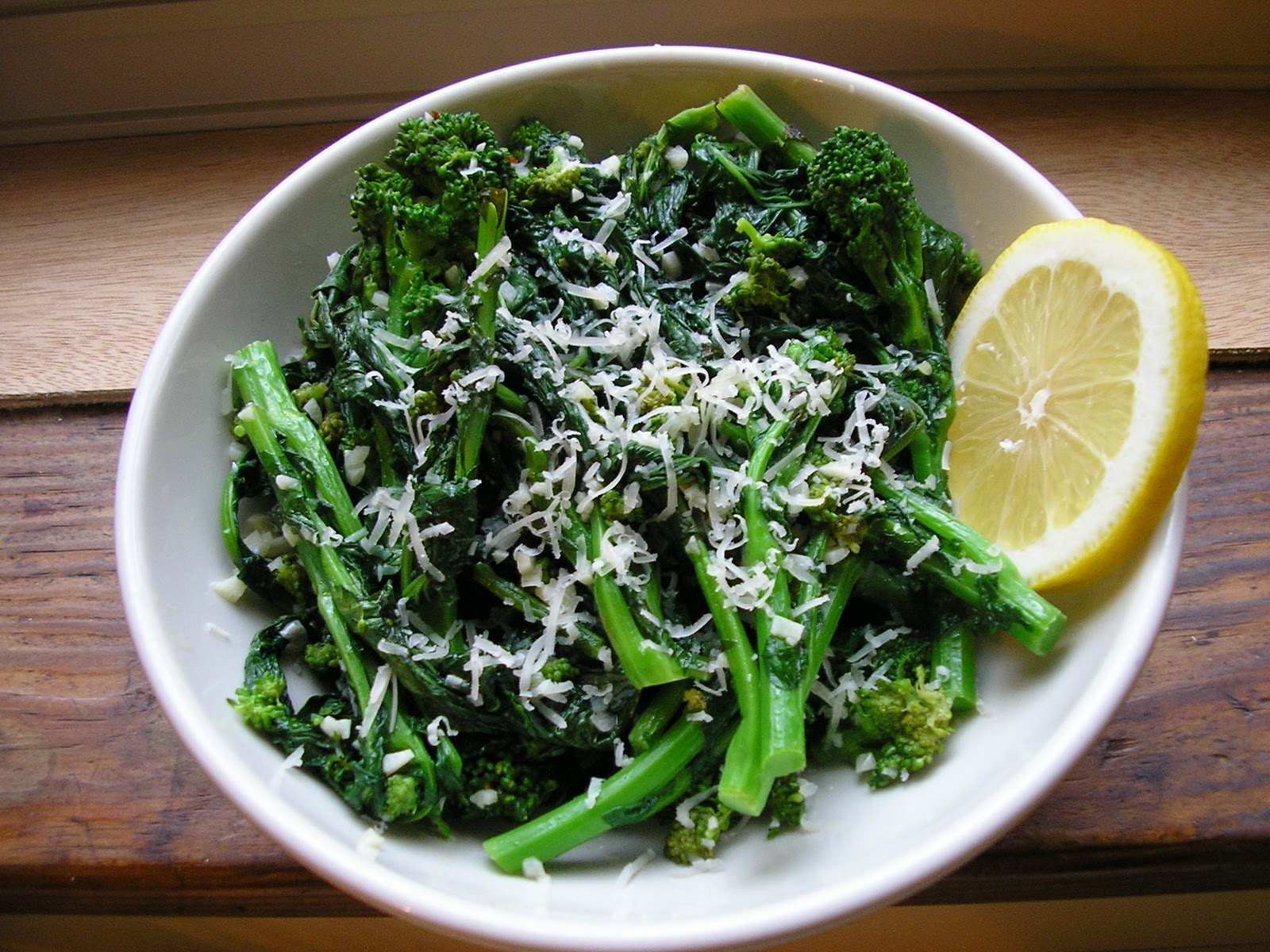Fatback and Foie Gras Sauteed Broccoli Rabe with Garlic and Parmesan