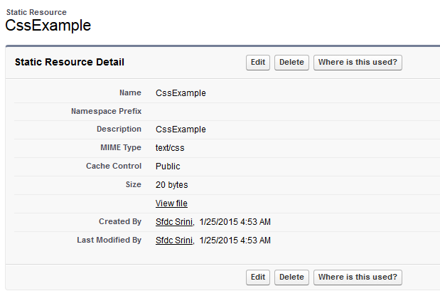 how to user apex stylesheet in visualforce page salesforce tutorials css style sheet