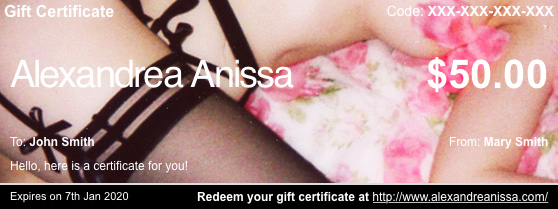 Alexandrea Anissa Gift Certificates 