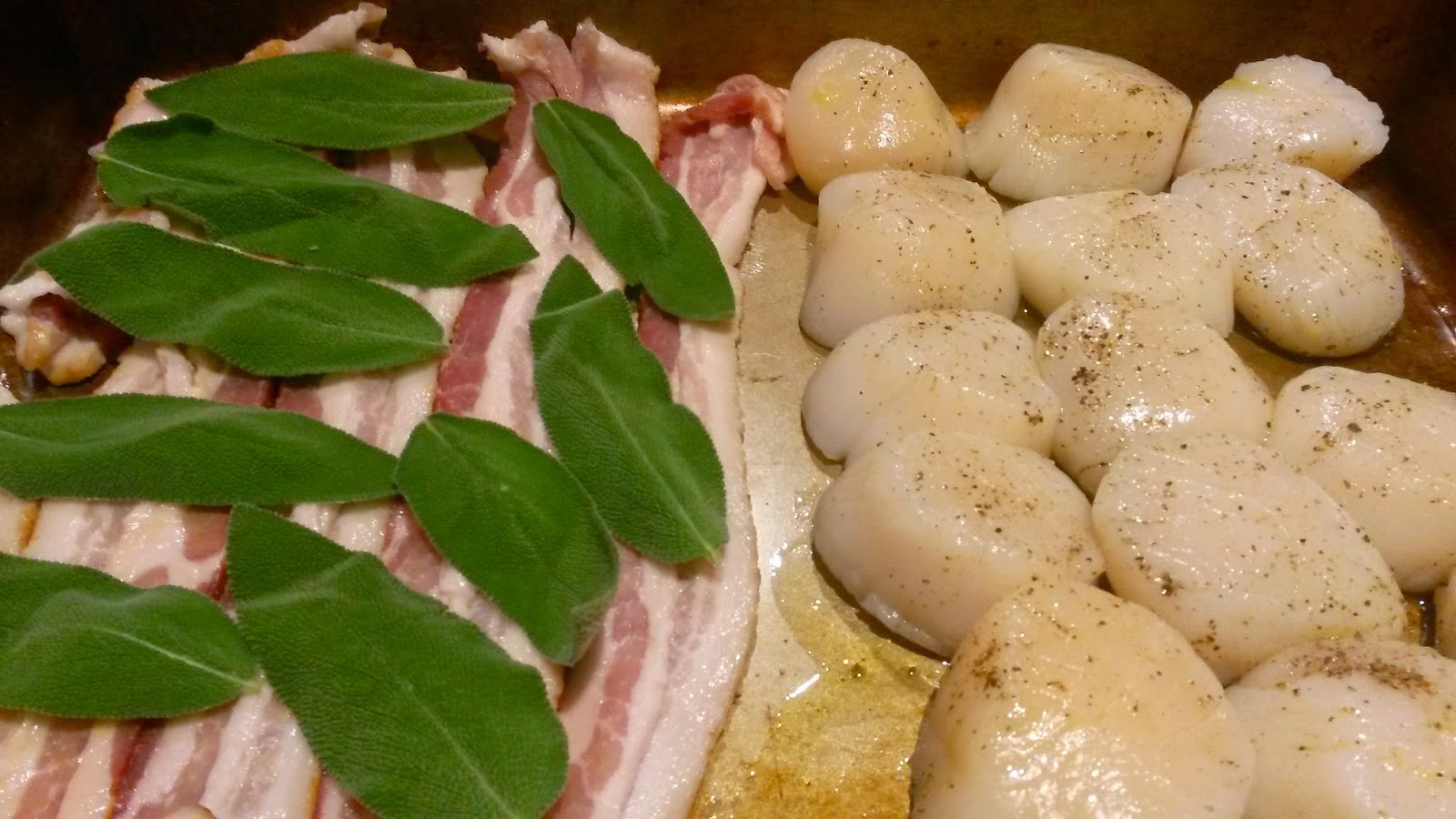 Delightful Scallops Bacon and Sage Ready for Roasting