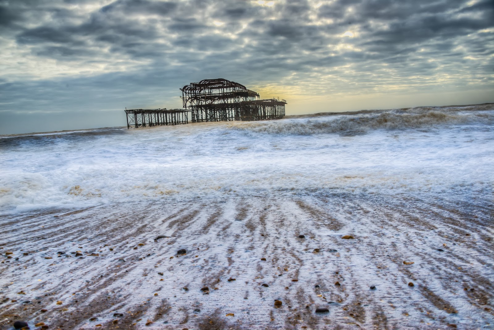 Brighton UK. Wind Waves and a battered Nikon D800! The weather was