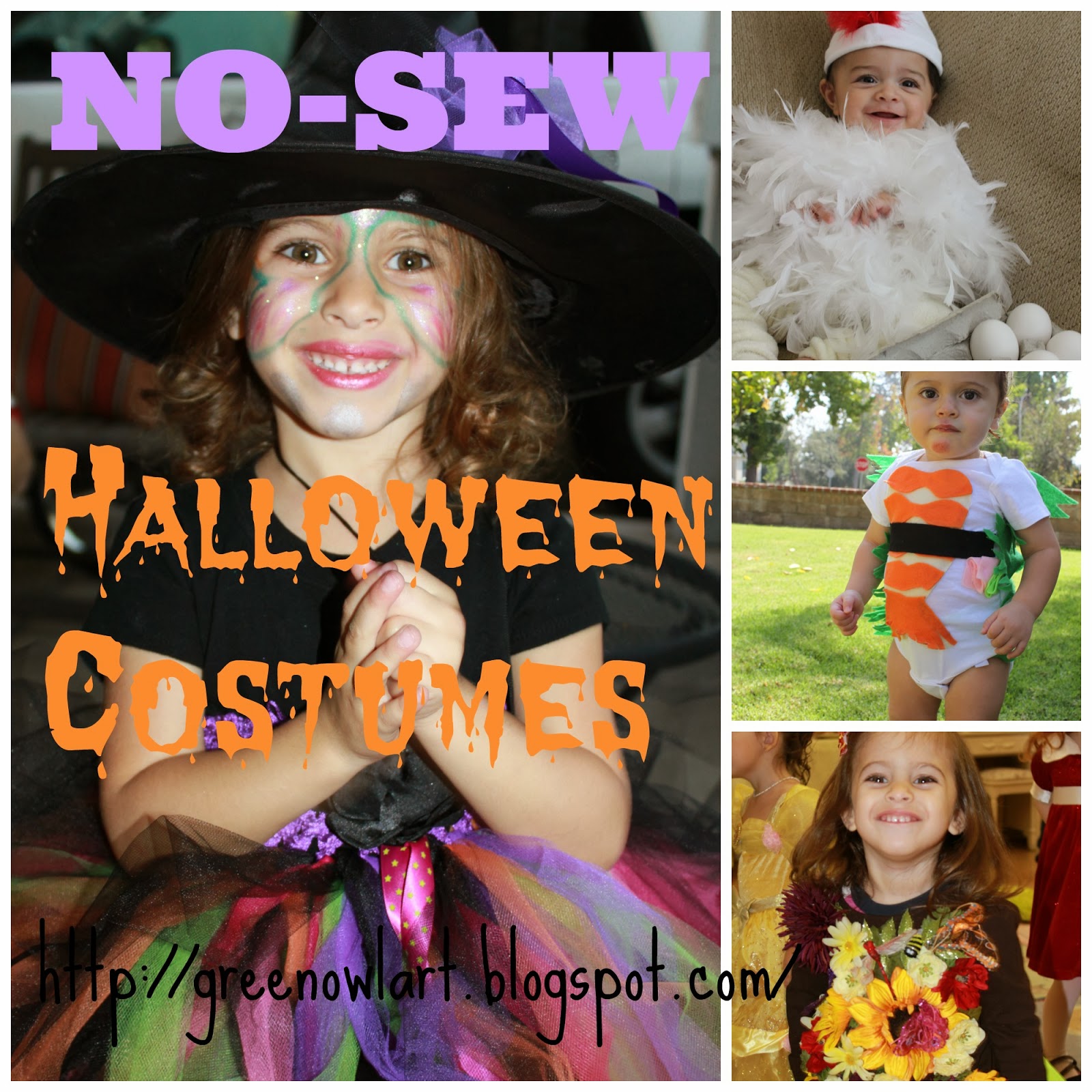 Green Owl Art Easy NoSew Halloween Costumes!