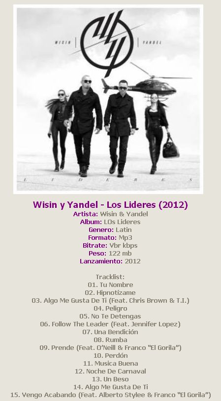 Disco Los Lideres Wisin Y Yandel