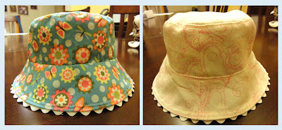 Sarah's hat, outer and reverse views